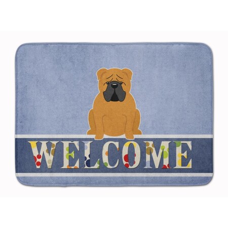 Carolines Treasures English Bulldog Red Welcome Machine Washable Memory Foam Mat BB5703RUG